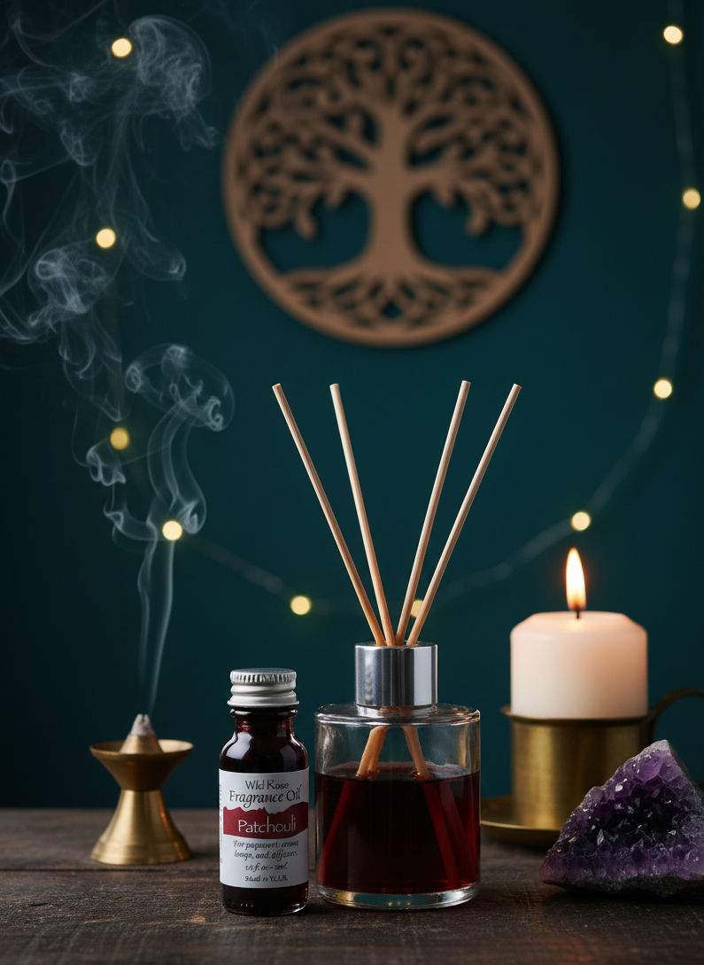 Moonlight Rose Patchouli Fragrance Oil - Enchanting Scent for Home and Body