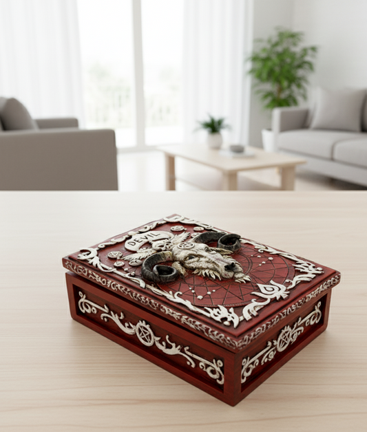 Baphomet Tarot Deck Box for Mystical Readings and Card Storage