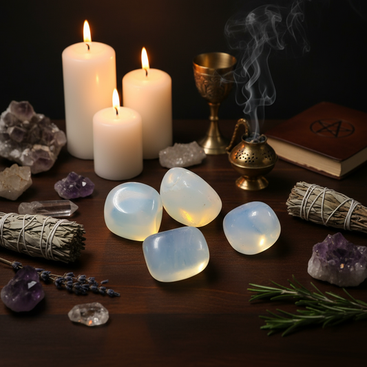 Polished Opalite Tumbled Stones for Healing and Meditation
