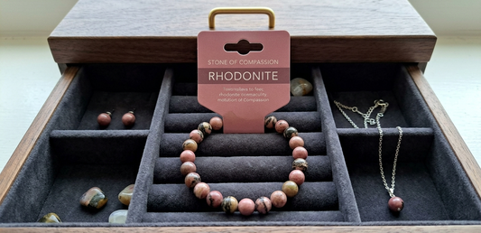 Rhodonite 8 Mm Bracelet - Promotes Emotional Balance and Self-Love
