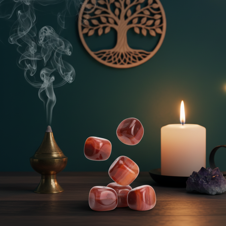 Sardonyx Tumbled Stones for Grounding and Protection