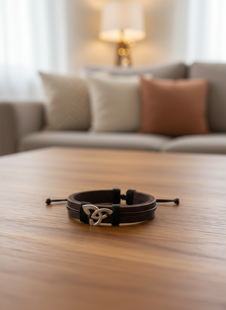 Celtic Knot Leather Bracelet for Timeless Style and Elegance