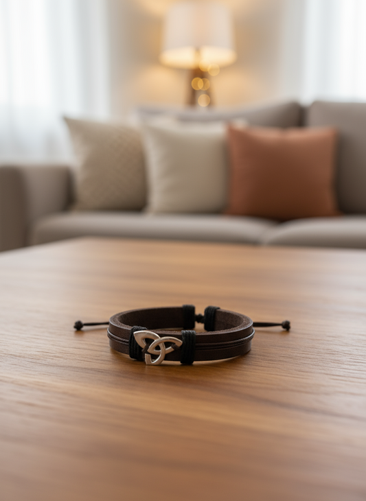 Celtic Knot Leather Bracelet for Timeless Style and Elegance