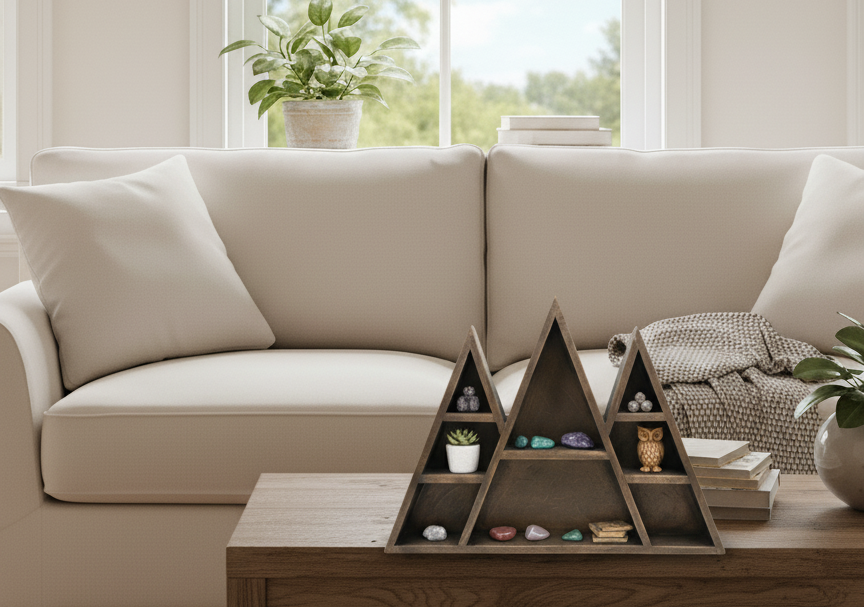 3 Peaks Wall Rack - Stylish Wooden Display for Your Home