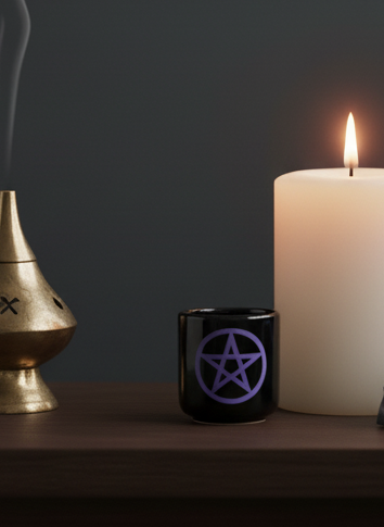 Pentacle Mini Chime Candle Holder for Magical Rituals and Home Decor