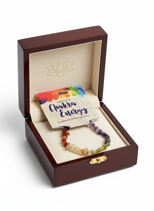 Chakra Gemstone Chip Stretch Bracelet for Energy Balance and Spiritual Healing