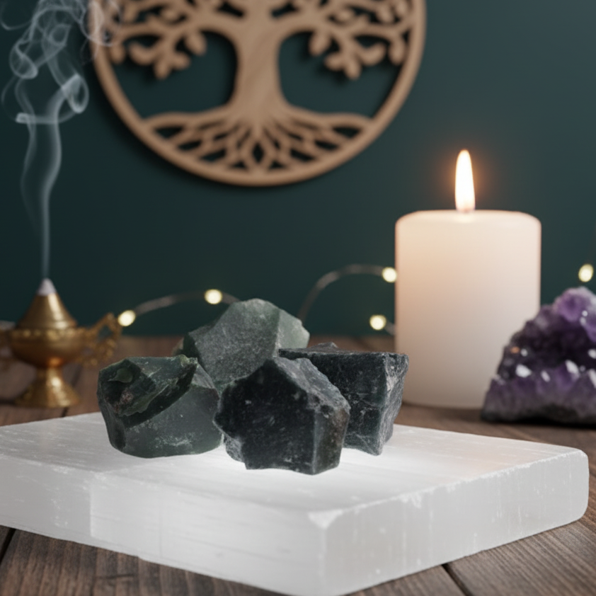 Moss Agate Rough Stones for Healing and Crystal Collection