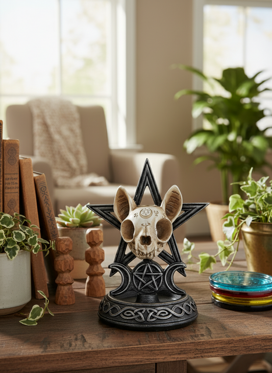 Ouija Cat Backflow Incense Cone Burner for Mystical Aromatherapy