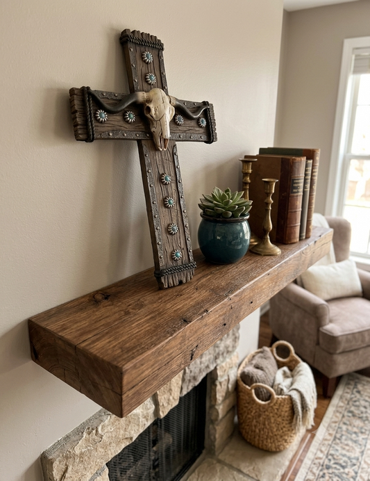 Western Crucifix Wall Plaque – Elegant Religious Home Decor