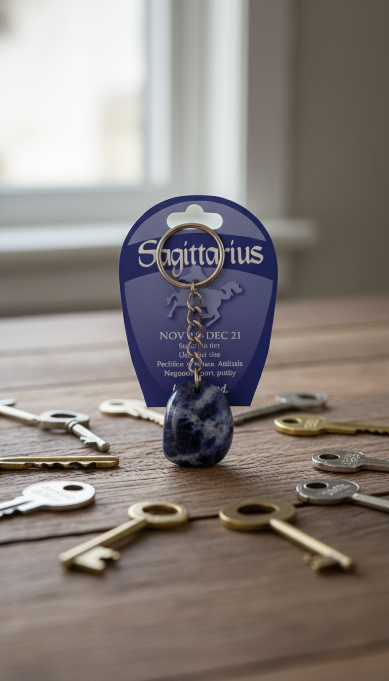 Sagittarius Zodiac Sodalite Keychain - Stylish Astrology Accessory