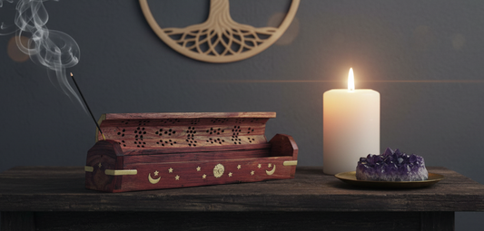 Octagon Ash Catcher Box with Sun and Moon Design