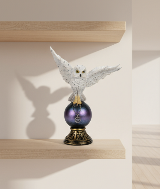 Flying Owl on Ball - Enchanting Decorative Piece for Home or Office