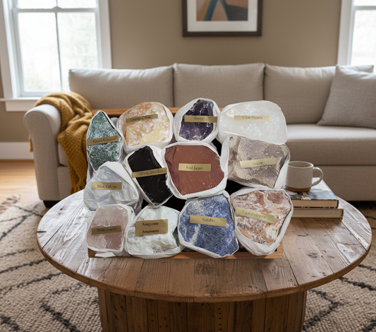 Brazilian Rough Mixed Minerals Flat 12 PCS