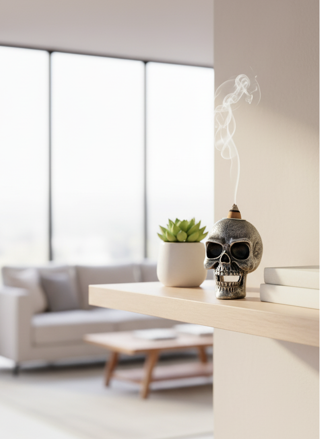 Skull Backflow Incense Burner for Enchanting Aromatic Experience