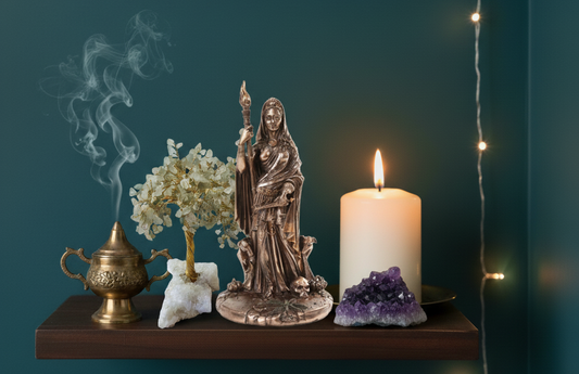 Goddess Hecate Bronze Statue for Home Decor and Spiritual Energy