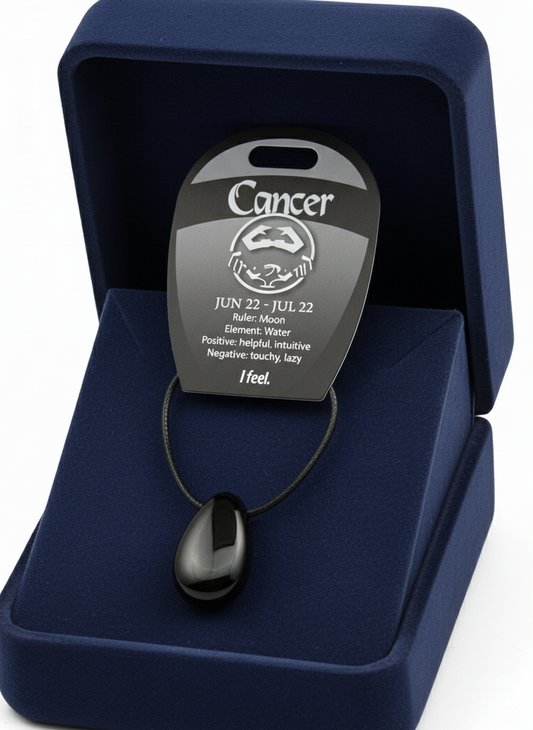 Cancer Black Obsidian Energy Stone Necklace