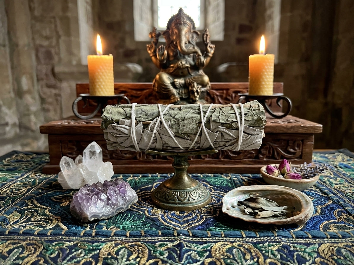 White Sage & Eucalyptus Smudge Stick – 4"