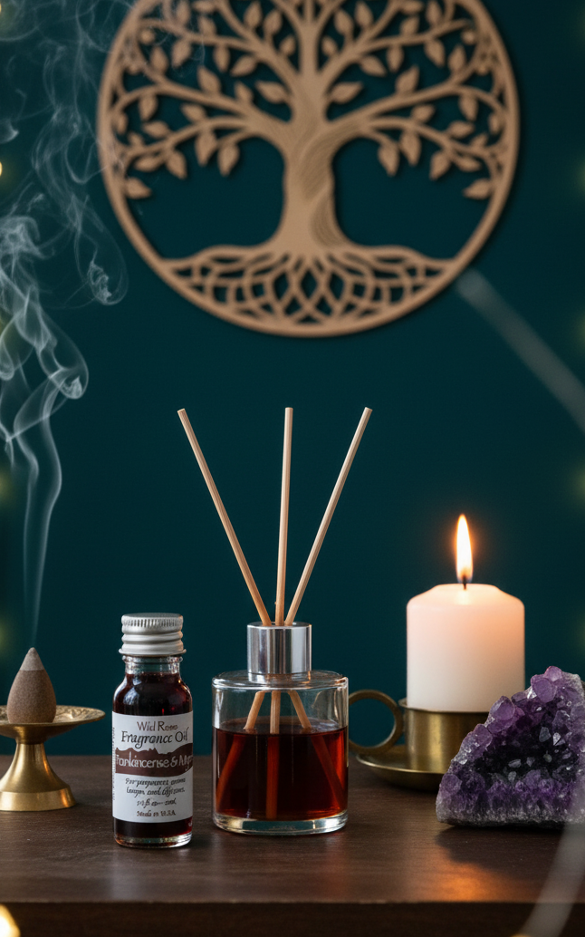 Moonlight Rose Frankincense & Myrrh Aroma Oil for Relaxation and Serenity