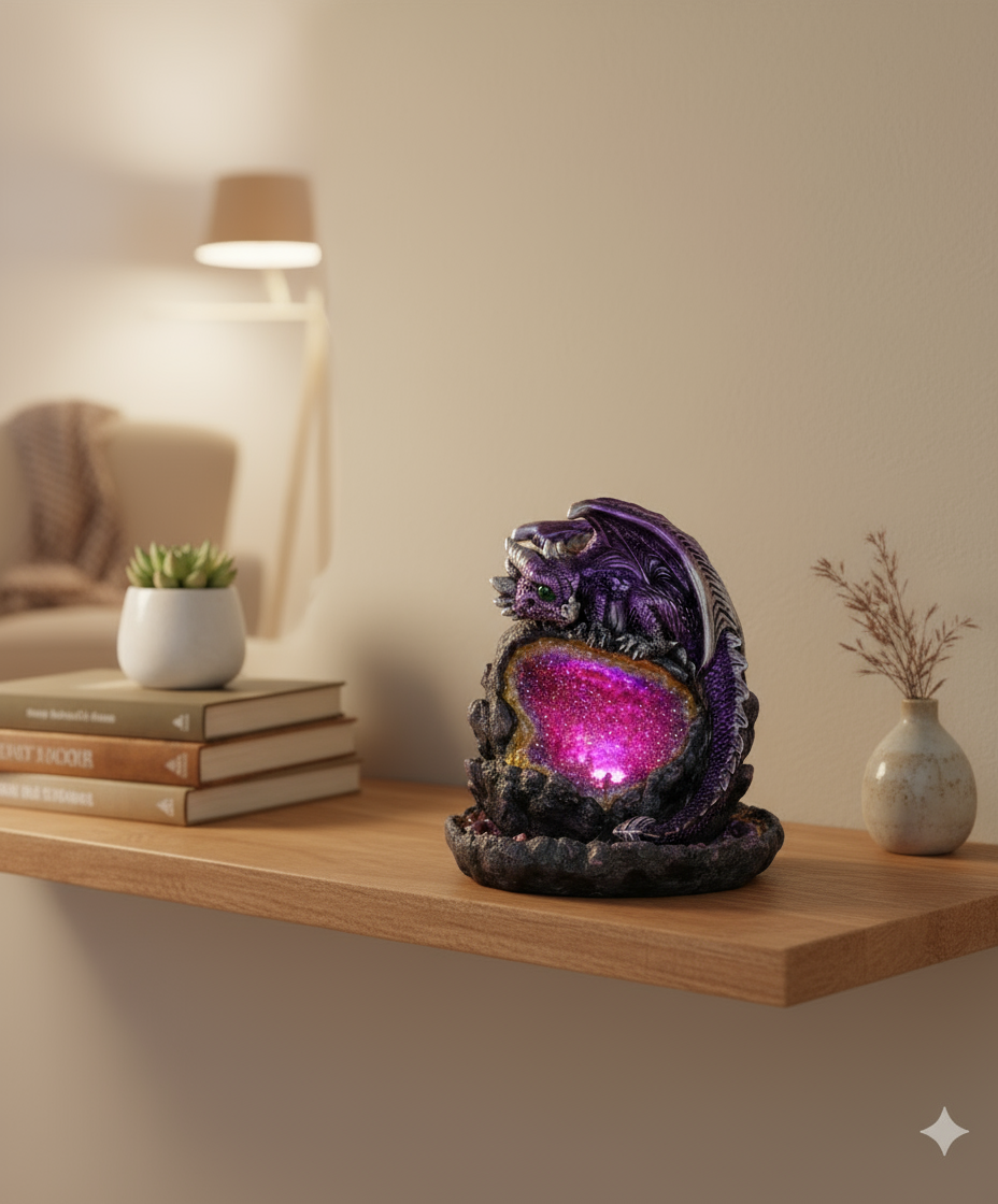 Purple Dragon Backflow LED Incense Burner for Enchanting Aromatic Experiences