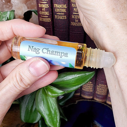 Shadow Scents Nag Champa Roll-On Perfume Body Oil – Sandalwood & Floral Fragrance, Warm Woody Scent
