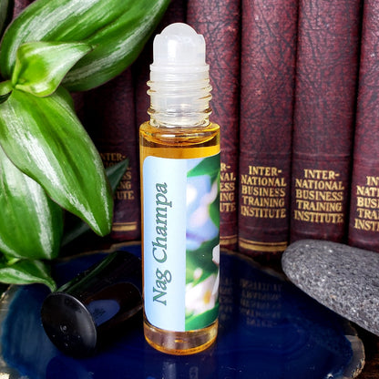 Shadow Scents Nag Champa Roll-On Perfume Body Oil – Sandalwood & Floral Fragrance, Warm Woody Scent