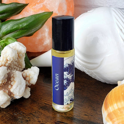 Shadow Scents Ocean Roll-On Perfume Body Oil Fresh & Light Aquatic Unisex Fragrance, Coastal Scent