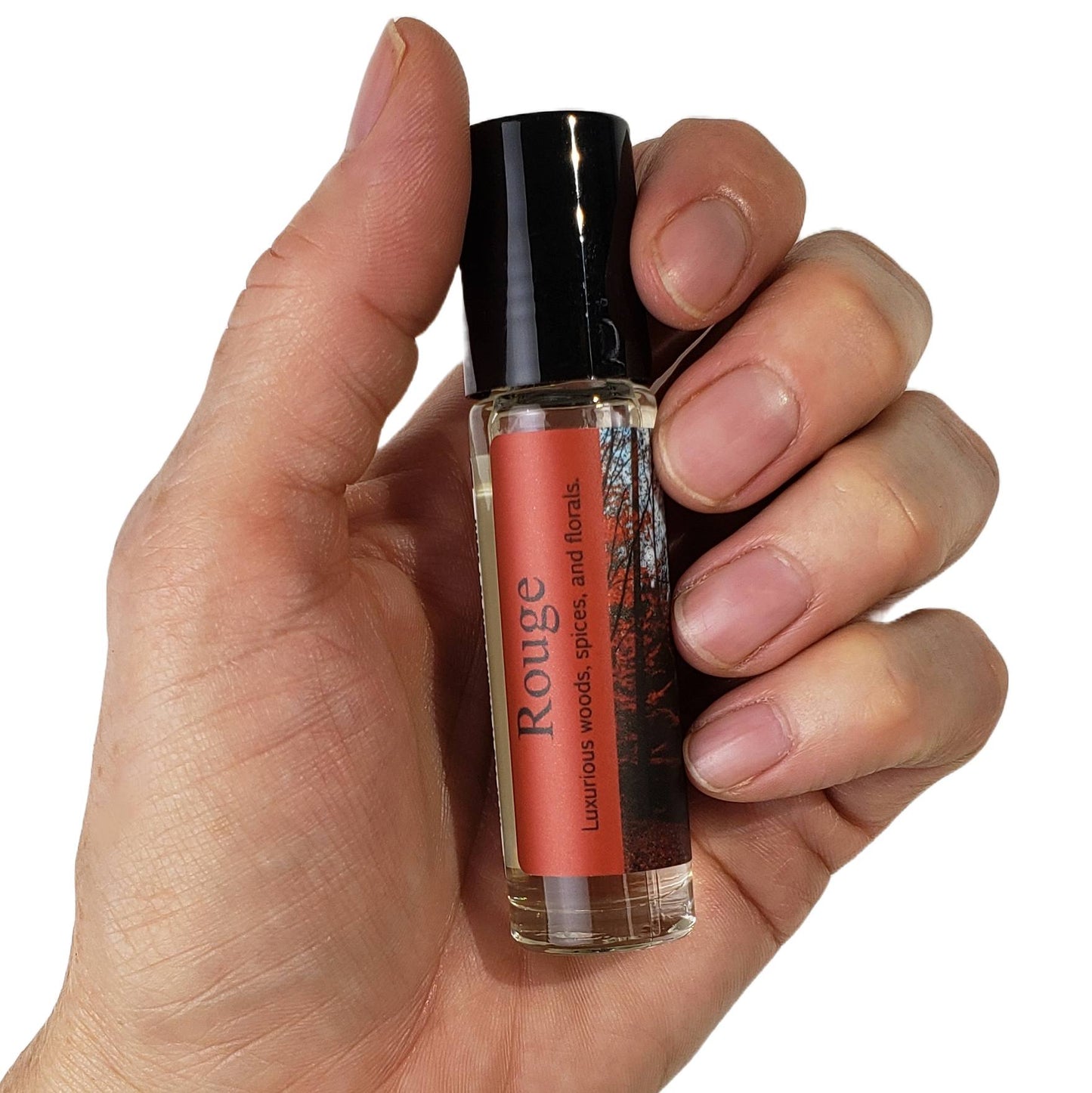 Shadow Scents Rouge Roll-On Perfume Body Oil – A Luxurious Woods, Spices & Floral Fragrance Oil - A Long-lasting Woodsy Unisex Scent