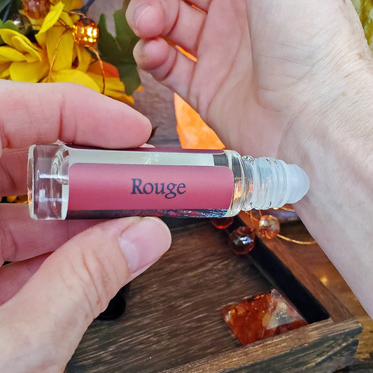 Shadow Scents Rouge Roll-On Perfume Body Oil – A Luxurious Woods, Spices & Floral Fragrance Oil - A Long-lasting Woodsy Unisex Scent