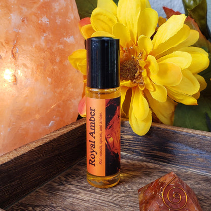 Shadow Scents Royal Amber Roll-On Perfume Body Oil – Rich, Woody & Spicy Tunisian Amber Unisex Fragrance Oil