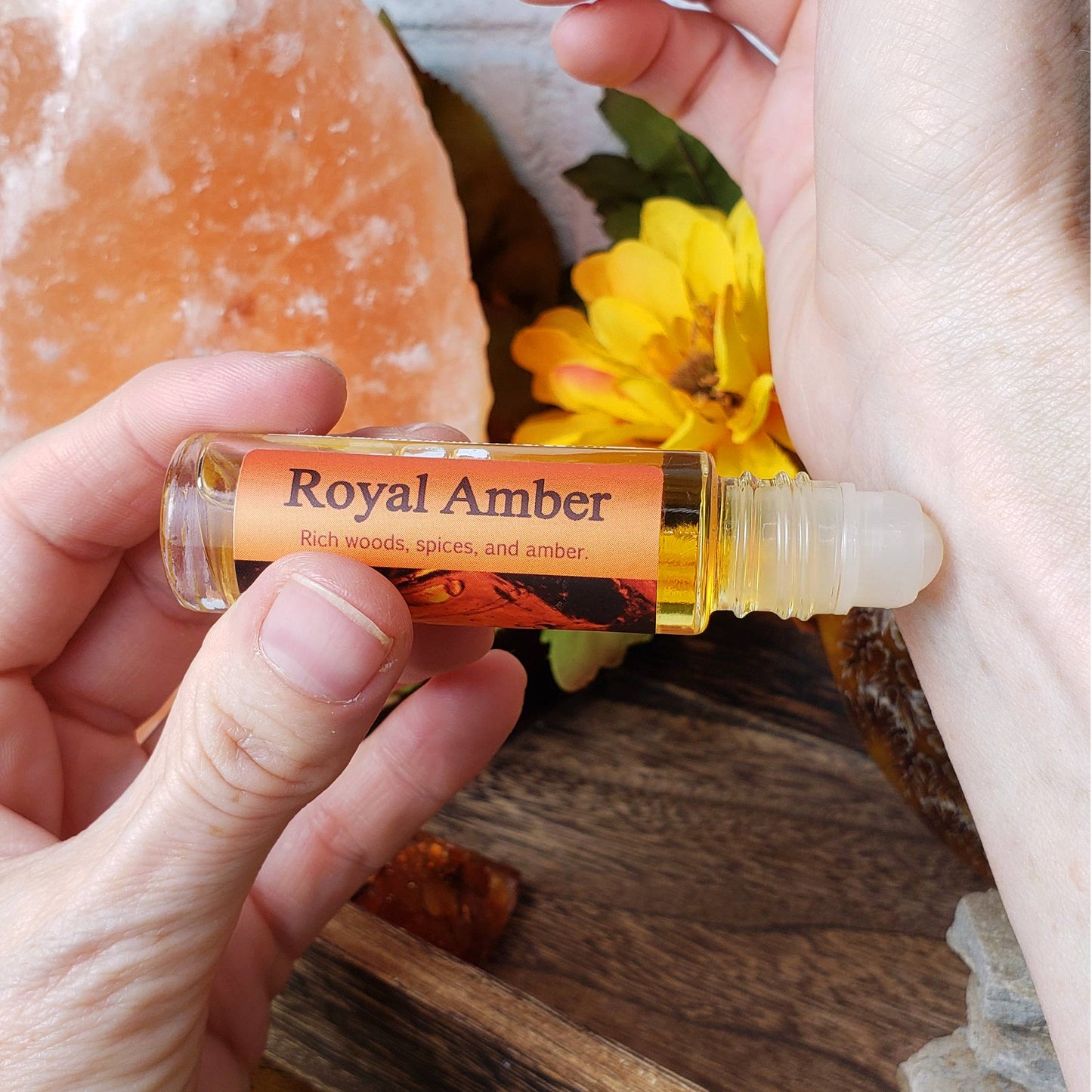 Shadow Scents Royal Amber Roll-On Perfume Body Oil – Rich, Woody & Spicy Tunisian Amber Unisex Fragrance Oil