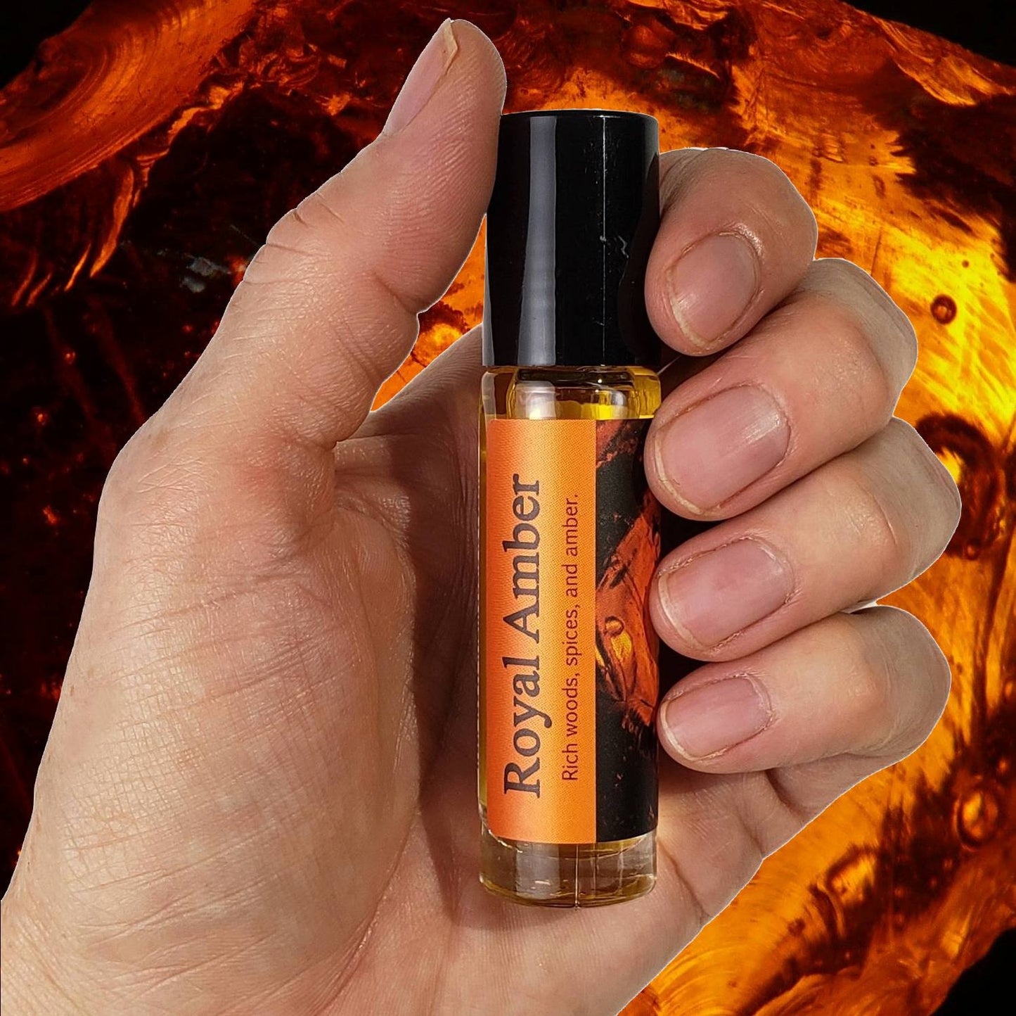 Shadow Scents Royal Amber Roll-On Perfume Body Oil – Rich, Woody & Spicy Tunisian Amber Unisex Fragrance Oil