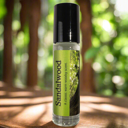 Shadow Scents Sandalwood Roll-On Perfume Body Oil – A Classic Soft & Warm Woodsy Fragrance, Unisex Body Oil