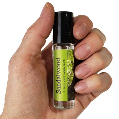 Shadow Scents Sandalwood Roll-On Perfume Body Oil – A Classic Soft & Warm Woodsy Fragrance, Unisex Body Oil