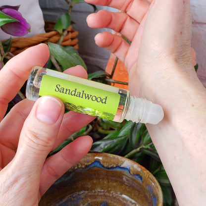 Shadow Scents Sandalwood Roll-On Perfume Body Oil – A Classic Soft & Warm Woodsy Fragrance, Unisex Body Oil