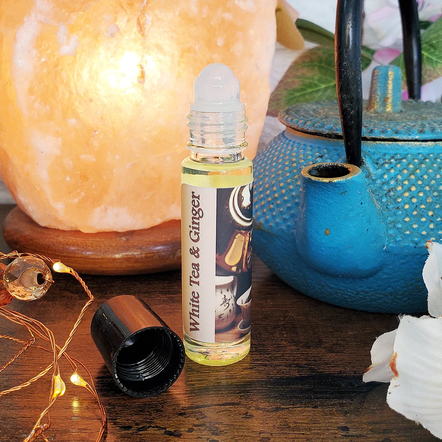 Shadow Scents White Tea & Ginger Roll-On Perfume Body Oil – Clean Tea Fragrance with Ginger & Spices, Unisex Perfume Oil