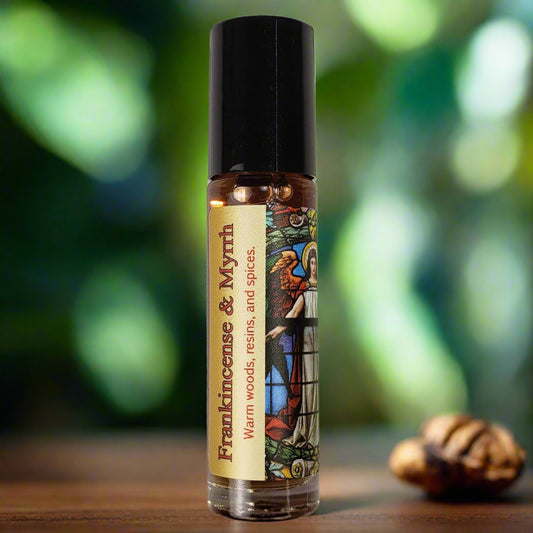 Shadow Scents Frankincense and Myrrh Roll-On Perfume Body Oil – Warm, Spicy Woods and Resins – Unisex Body Oil