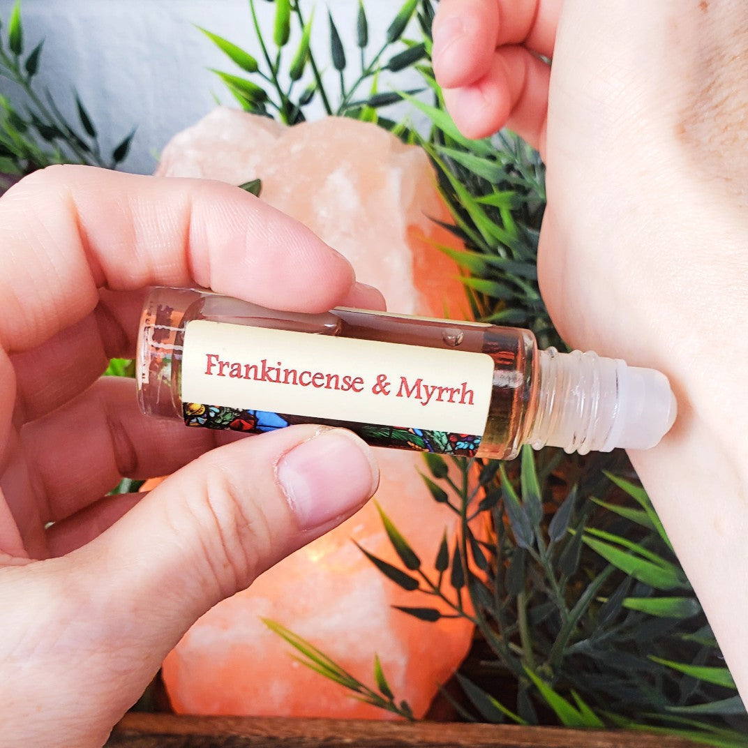 Shadow Scents Frankincense and Myrrh Roll-On Perfume Body Oil – Warm, Spicy Woods and Resins – Unisex Body Oil