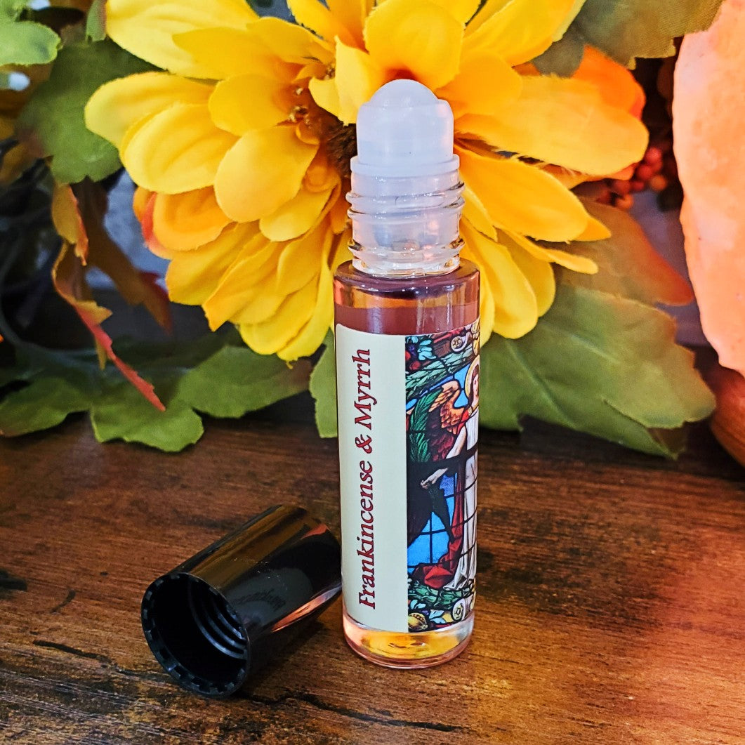 Shadow Scents Frankincense and Myrrh Roll-On Perfume Body Oil – Warm, Spicy Woods and Resins – Unisex Body Oil