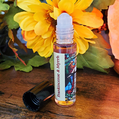 Shadow Scents Frankincense and Myrrh Roll-On Perfume Body Oil – Warm, Spicy Woods and Resins – Unisex Body Oil
