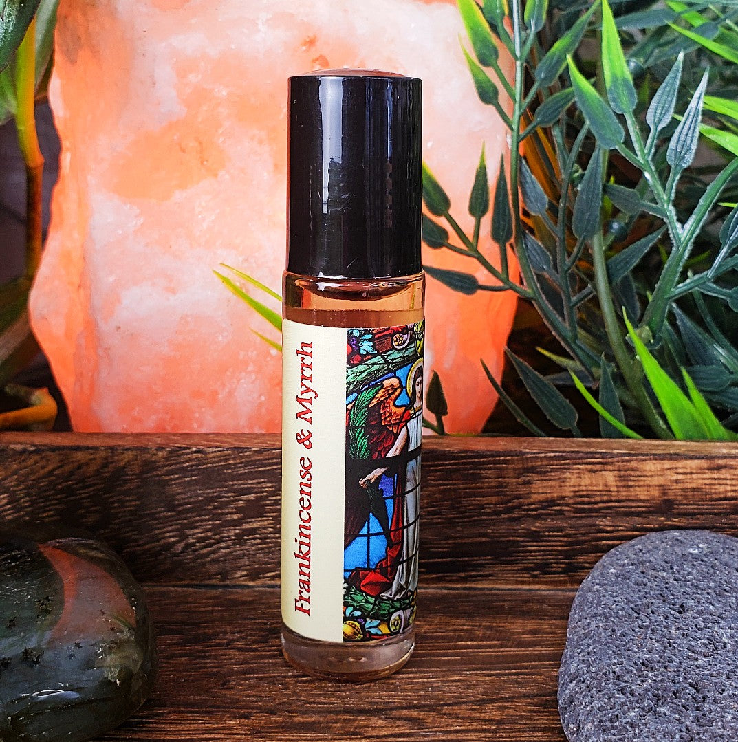 Shadow Scents Frankincense and Myrrh Roll-On Perfume Body Oil – Warm, Spicy Woods and Resins – Unisex Body Oil