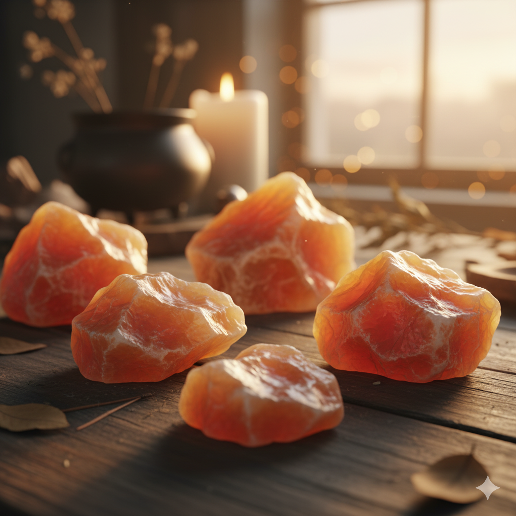 Orange Calcite Rough Stone - Divine Intentions