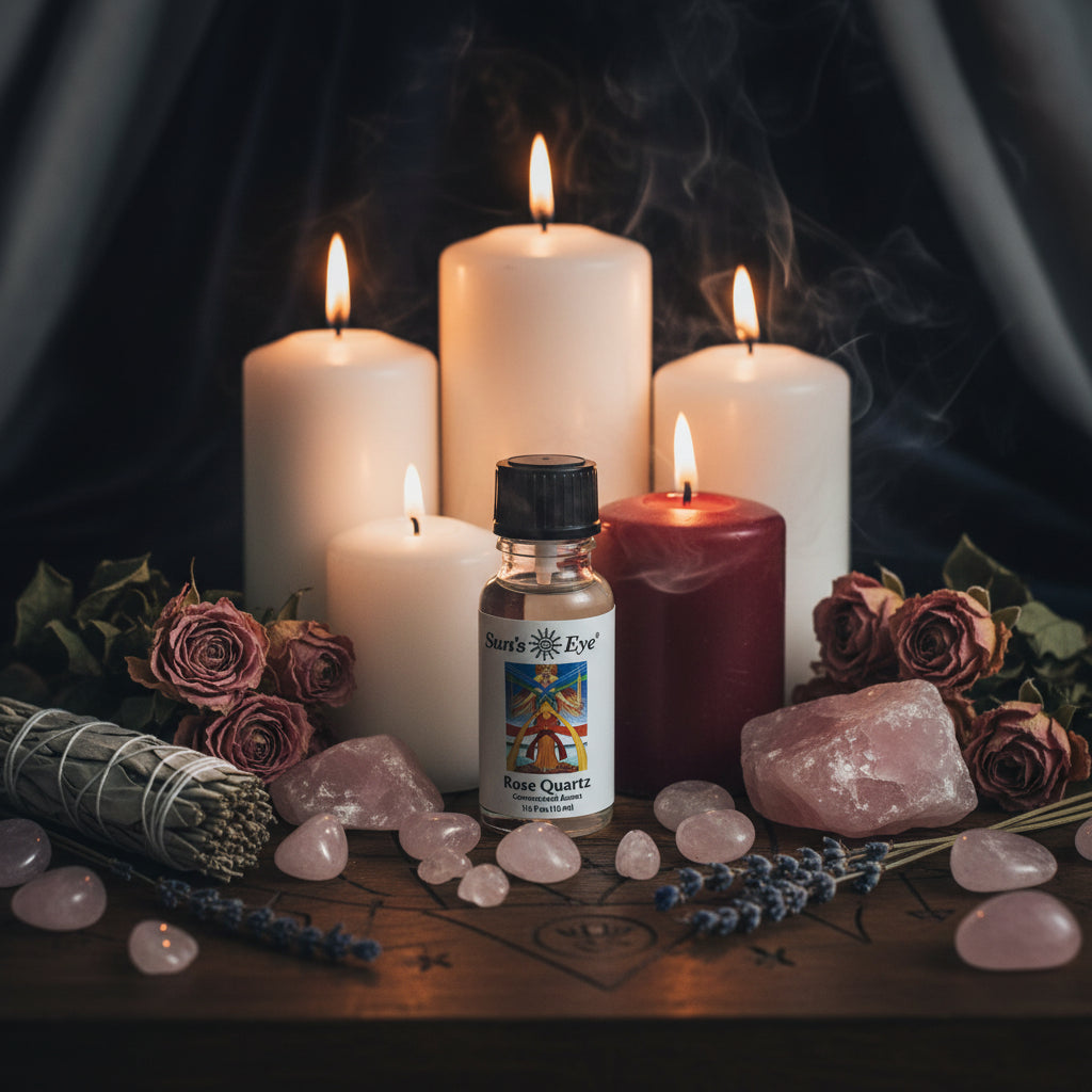 Sun's Eye Rose Quartz Gemstone Oil for Healing and Emotional Balance