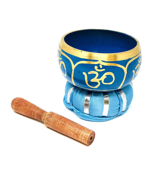 Tibetan Singing Bowl OM - Blue