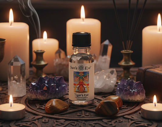 Sun's Eye Tiger's Eye Gemstone Oil for Balance and Protection
