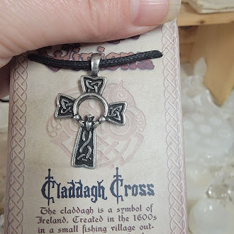 Celtic Visions Claddagh Cross Carded Pendant