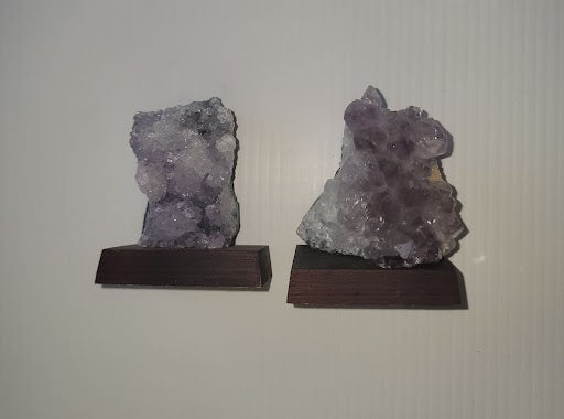 Light Purple Amethyst Druzy on Wood Base