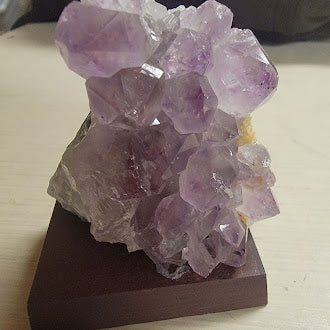 Light Purple Amethyst Druzy on Wood Base