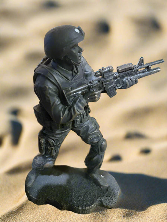 Military Soldier Ready For Action Statue