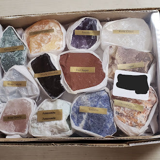 Brazilian Rough Mixed Minerals Flat 12 PCS