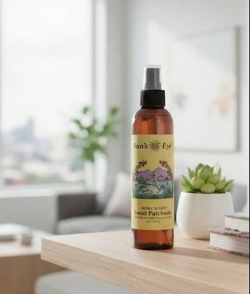 Sun's Eye Sweet Patchouly Mist - Aromatic Floral Fragrance for Body and Home - Divine Intentions